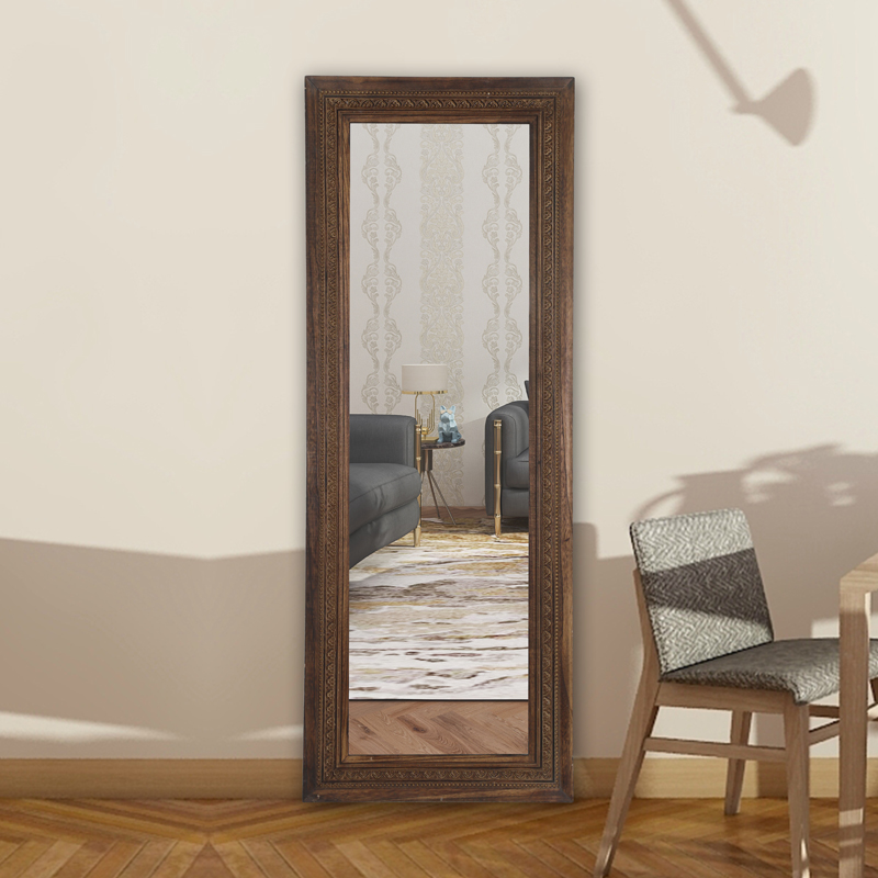 brown wall mirror
